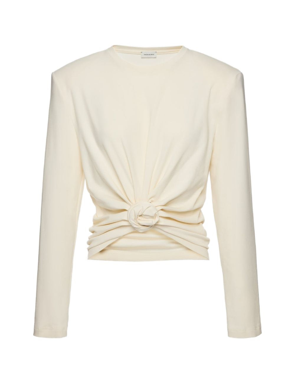 Top a maniche lunghe con nodo color crema Magda Butrym - donna 