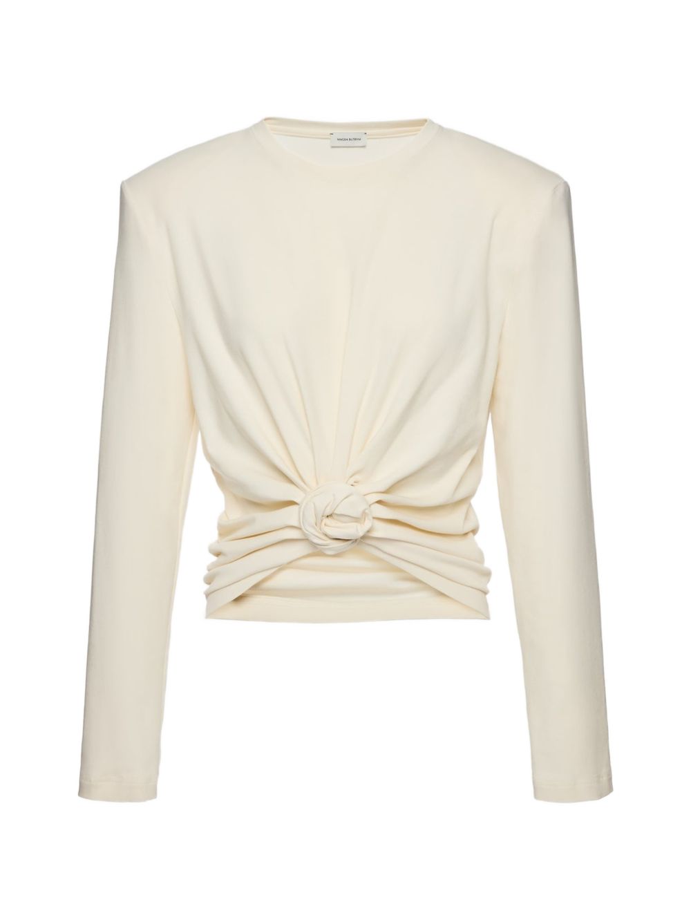 Top a maniche lunghe con nodo color crema Magda Butrym - donna 
