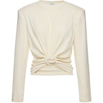 Top a maniche lunghe con nodo color crema Magda Butrym - donna 
