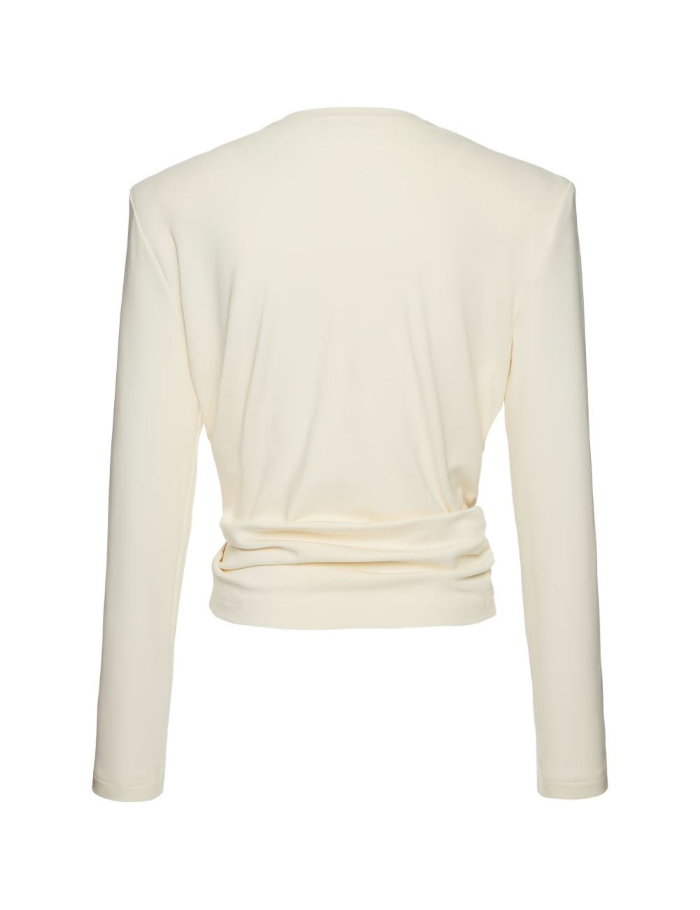 Top a maniche lunghe con nodo color crema Magda Butrym - donna 