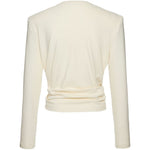 Top a maniche lunghe con nodo color crema Magda Butrym - donna 