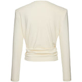 Top a maniche lunghe con nodo color crema Magda Butrym - donna 