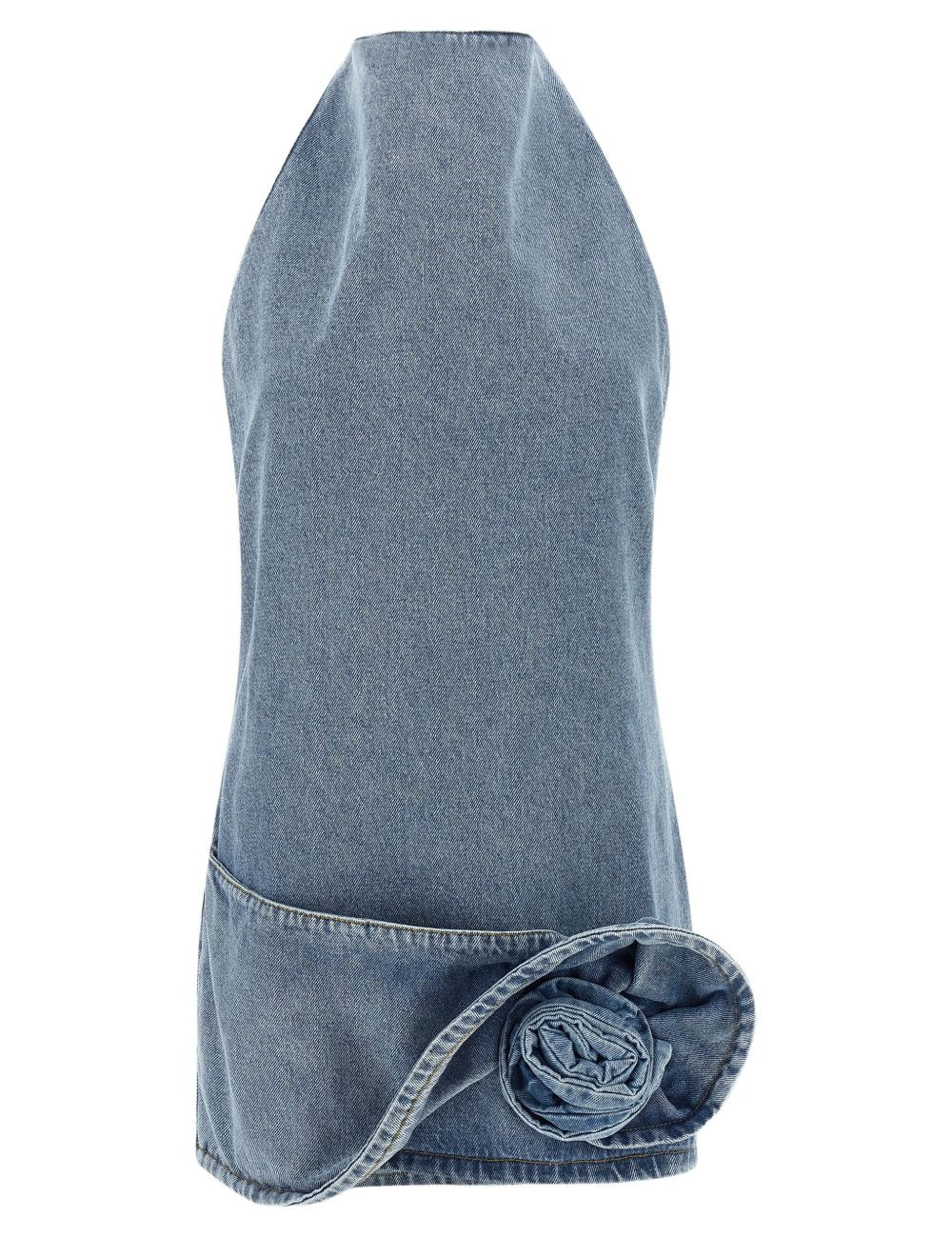 Mini abito con fiore in denim in blu Magda butrym - uomo 