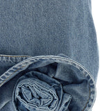 Mini abito con fiore in denim in blu Magda butrym - uomo 