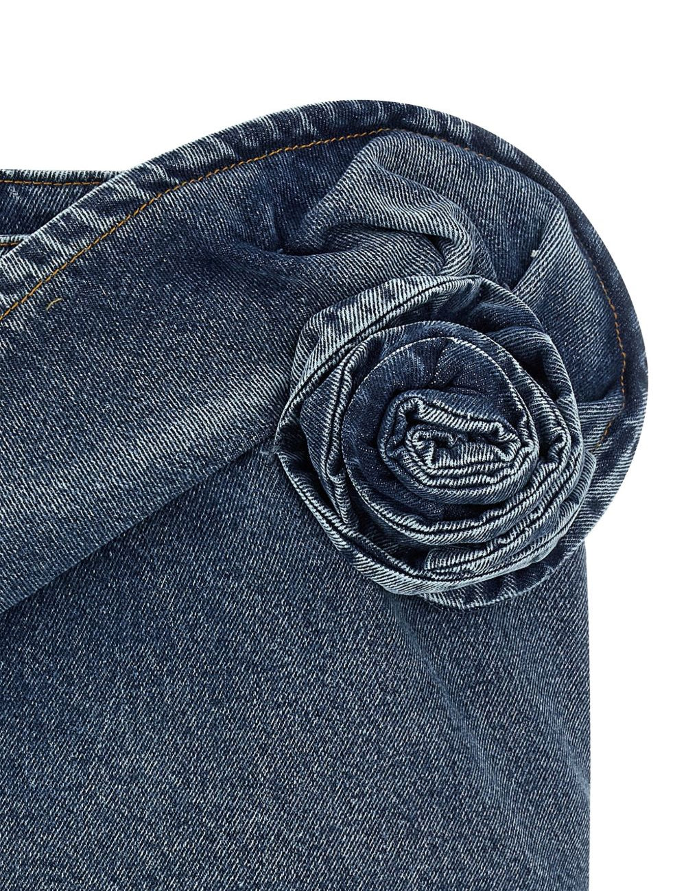 Gonna mini con fiore in denim in blu Magda Butrym - donna 