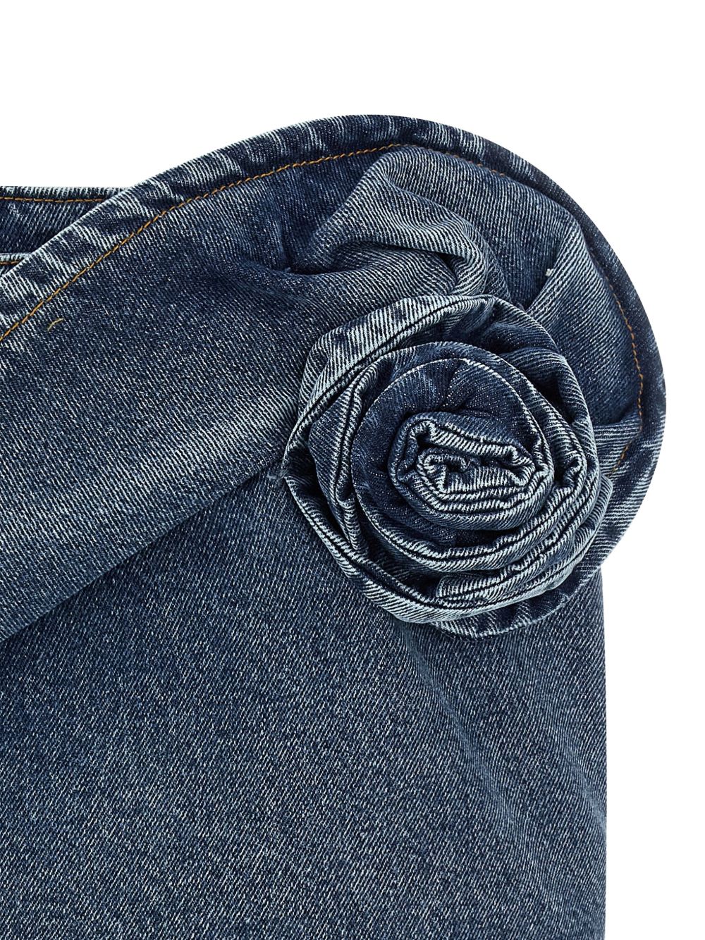 Gonna mini con fiore in denim in blu Magda Butrym - donna 