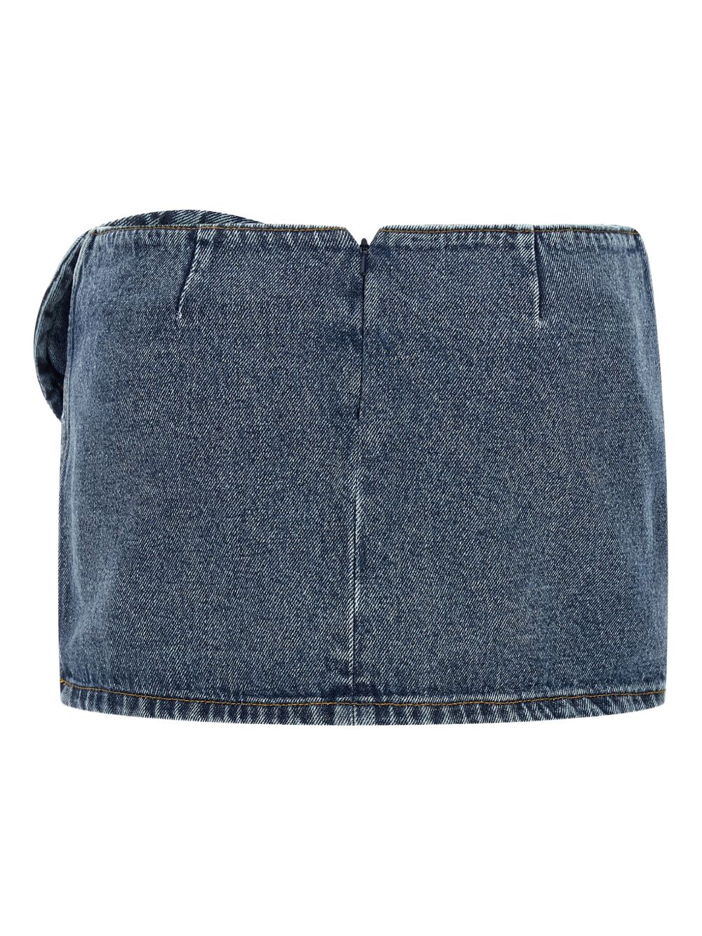Gonna mini con fiore in denim in blu Magda Butrym - donna 