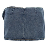 Gonna mini con fiore in denim in blu Magda Butrym - donna 