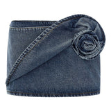 Gonna mini con fiore in denim in blu Magda Butrym - donna 
