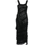 Abito midi con ruches in nero Magda Butrym - donna 