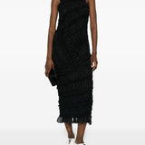Abito midi con ruches in nero Magda Butrym - donna 