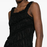 Abito midi con ruches in nero Magda Butrym - donna 