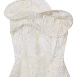 Top corsetto in pizzo con volant in bianco Magda butrym - donna 
