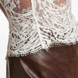 Top corsetto in pizzo con volant in bianco Magda butrym - donna 