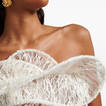 Top corsetto in pizzo con volant in bianco Magda butrym - donna 