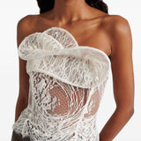 Top corsetto in pizzo con volant in bianco Magda butrym - donna 