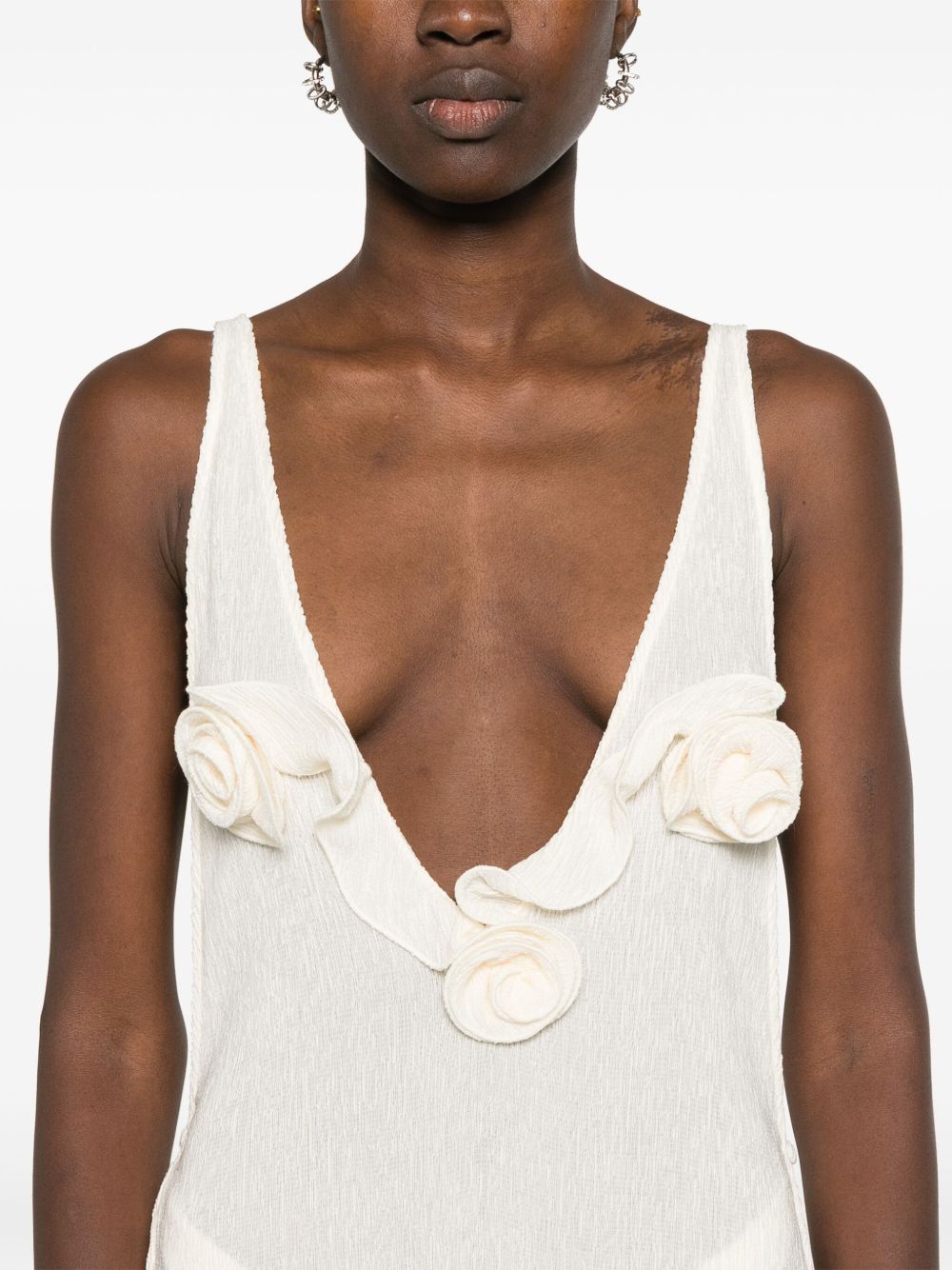 Abito lungo con applicazioni floreali in beige Magda butrym - uomo 