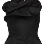 Top corsetto con volant in nero Magda butrym - donna 
