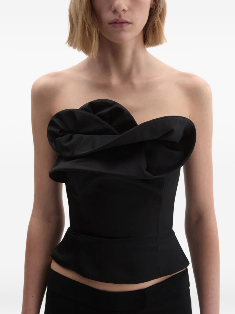 Top corsetto con volant in nero Magda butrym - donna 