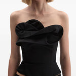 Top corsetto con volant in nero Magda butrym - donna 