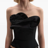 Top corsetto con volant in nero Magda butrym - donna 