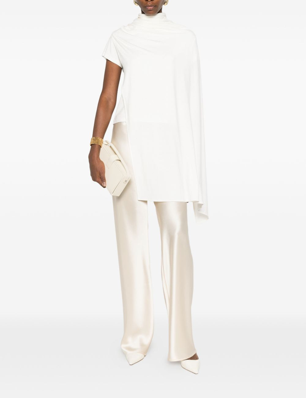 T-shirt con dettaglio a foulard in bianco Magda butrym - donna 