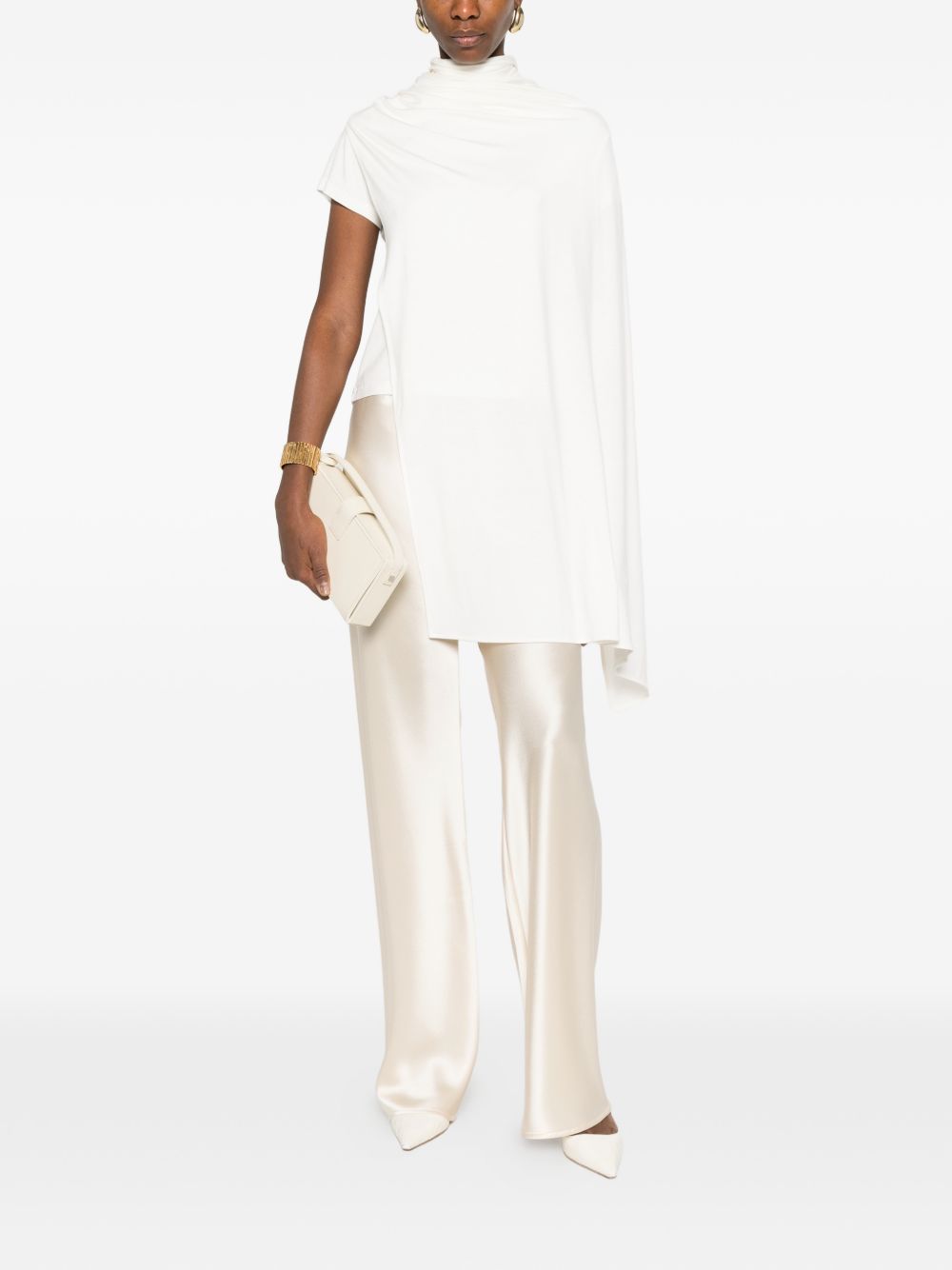 T-shirt con dettaglio a foulard in bianco Magda butrym - donna 