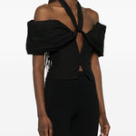 Top con spalle scoperte in nero Magda butrym - donna 