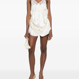 Abito mini con pizzo in beige Magda butrym - donna 