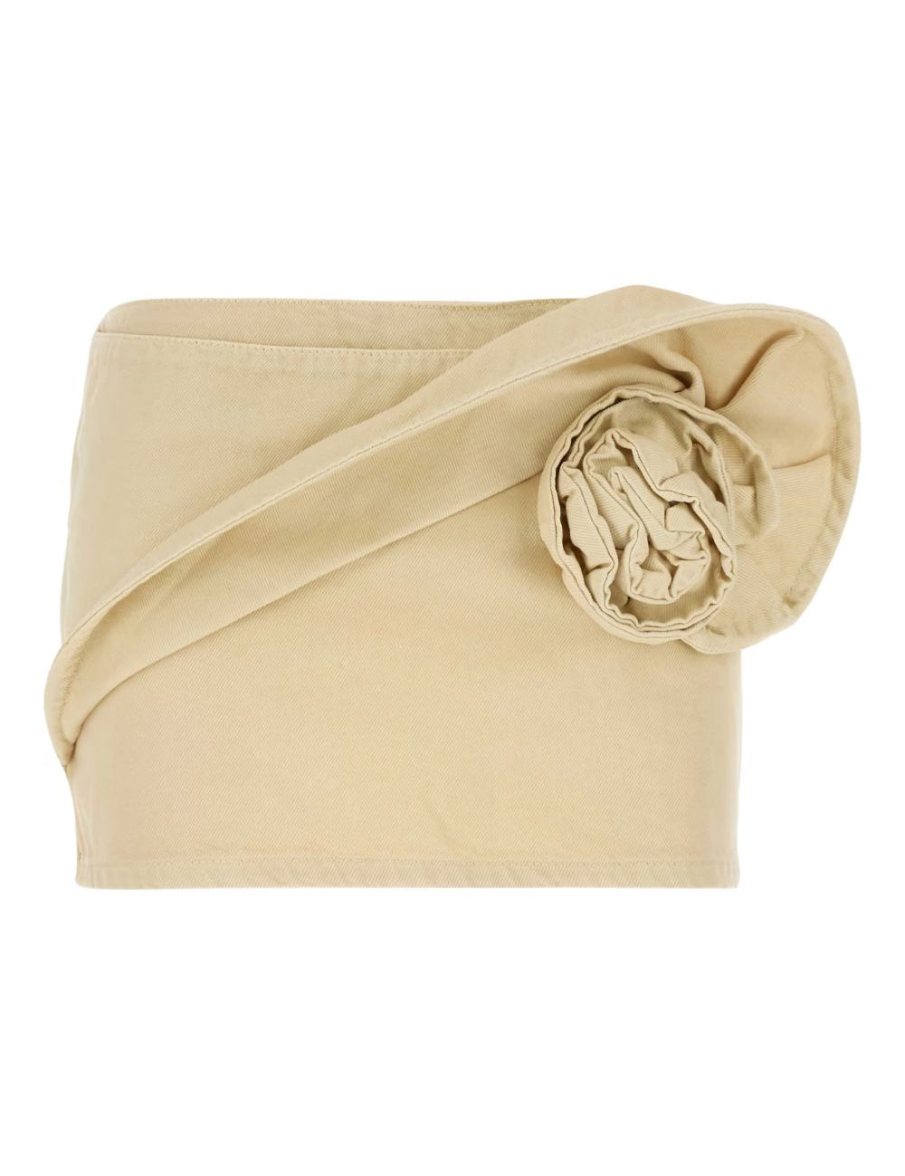 Gonna mini con fiore in denim in beige Magda Butrym - donna<BR/> 