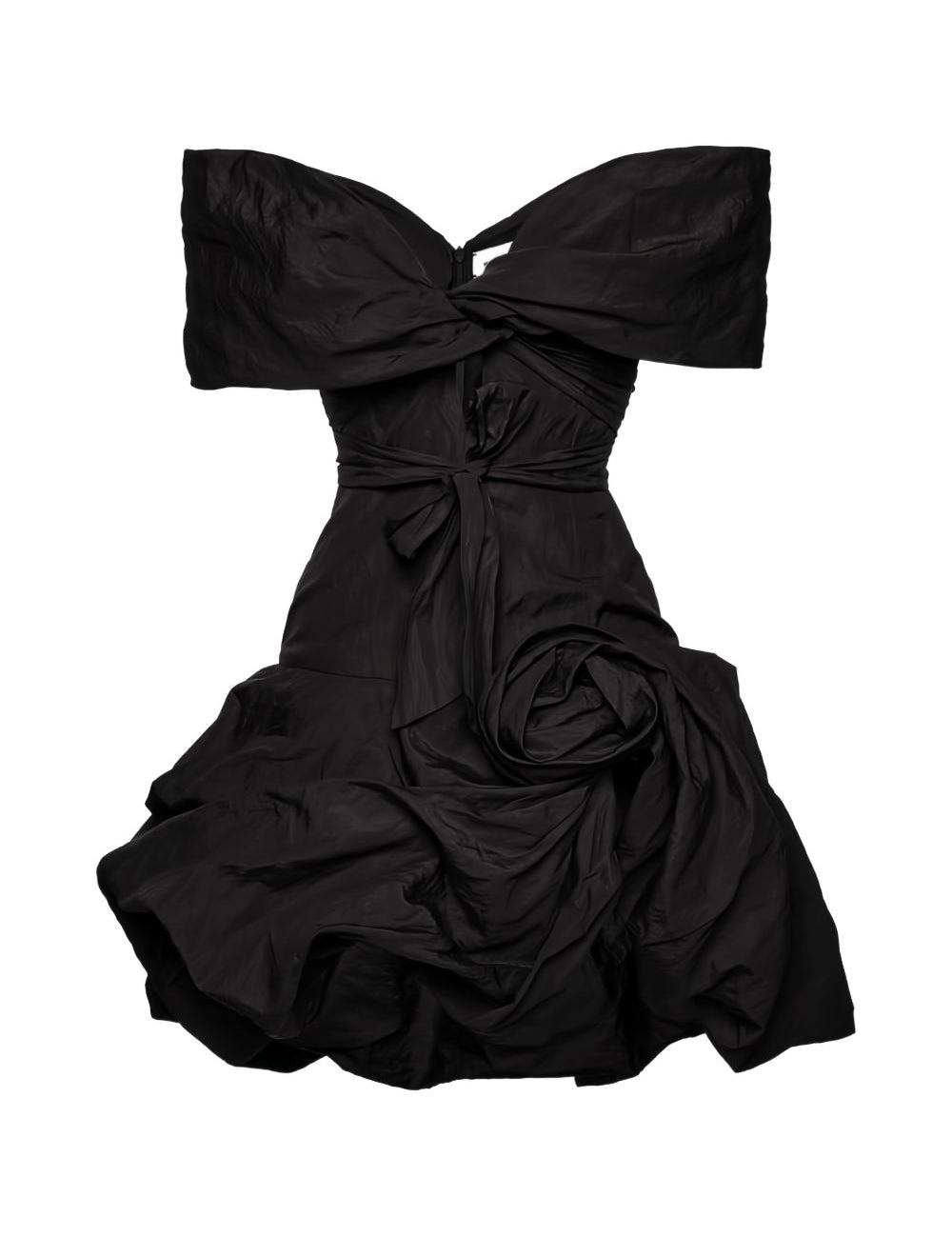 Abito con spalle scoperte con dettaglo a fiore  in nero Magda butrym - donna 