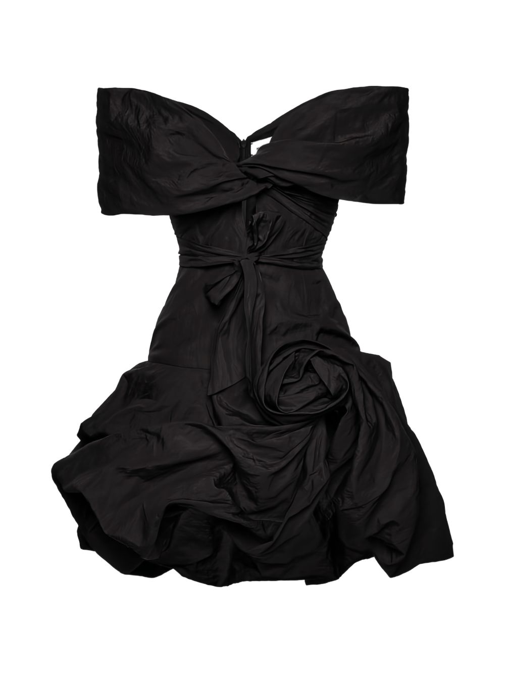 Abito con spalle scoperte con dettaglo a fiore  in nero Magda butrym - donna 