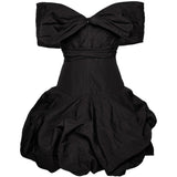 Abito con spalle scoperte con dettaglo a fiore  in nero Magda butrym - donna 