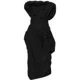 Abito drapeggiato con dettaglio floreale in nero Magda butrym - donna 