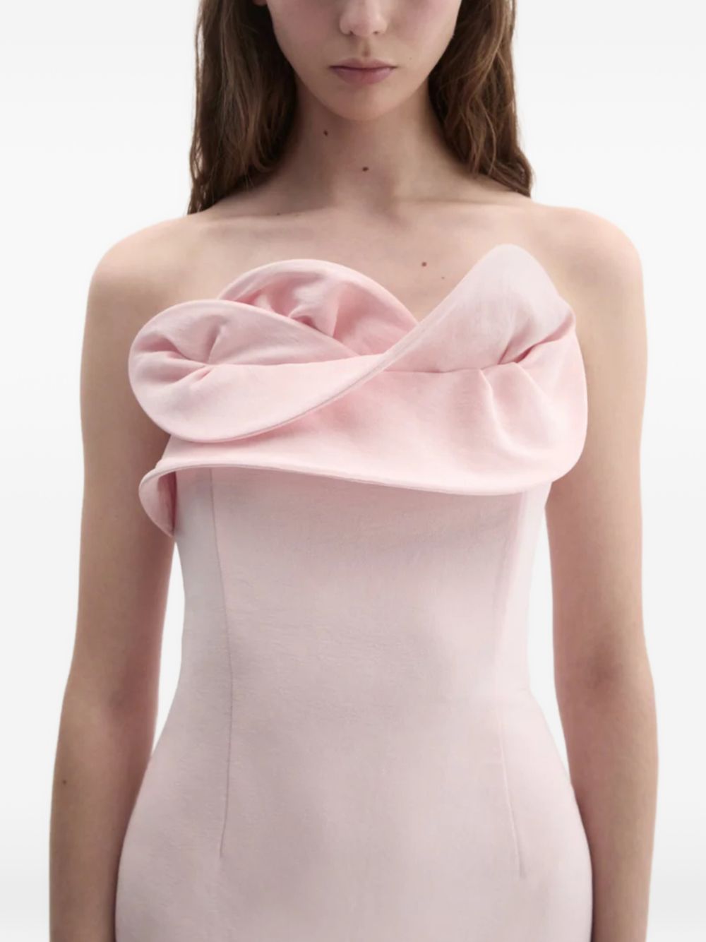 Abito senza spalline con volant in rosa Magda butrym - donna 