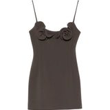 Abito mini con fiori applicati in marrone Magda Butrym - donna 