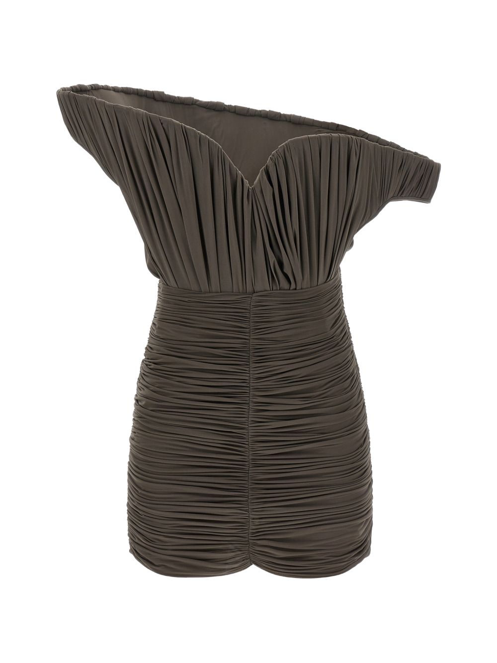 Mini abito monospalla drappeggiato in marrone Magda butrym - donna 