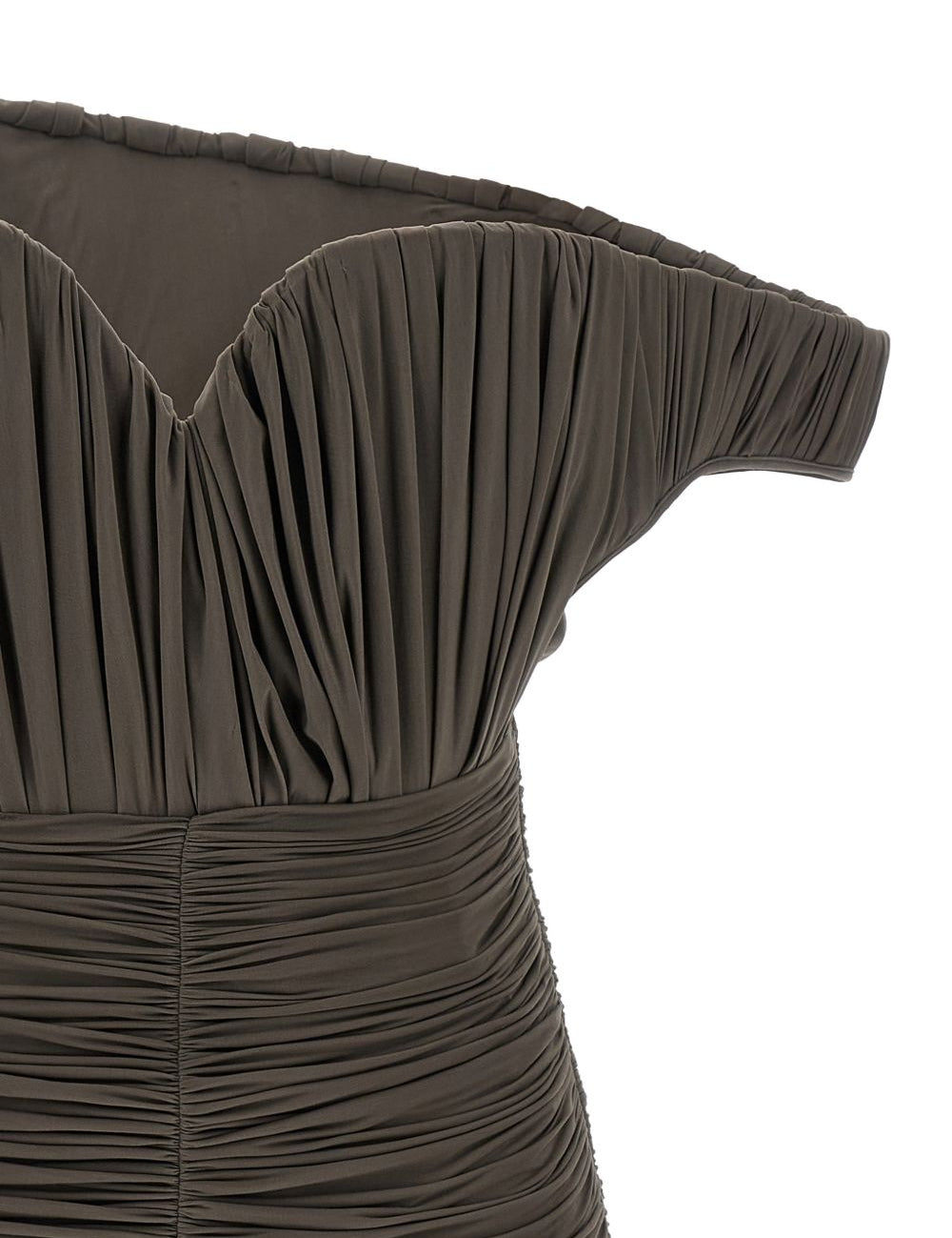 Mini abito monospalla drappeggiato in marrone Magda butrym - donna 