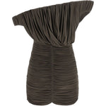 Mini abito monospalla drappeggiato in marrone Magda butrym - donna 