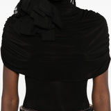 Body con collo alto drappeggiato in nero Magda butrym - donna 