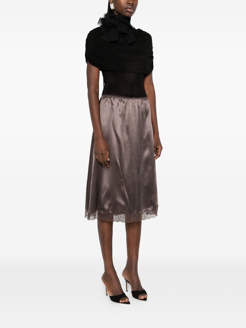Body con collo alto drappeggiato in nero Magda butrym - donna 