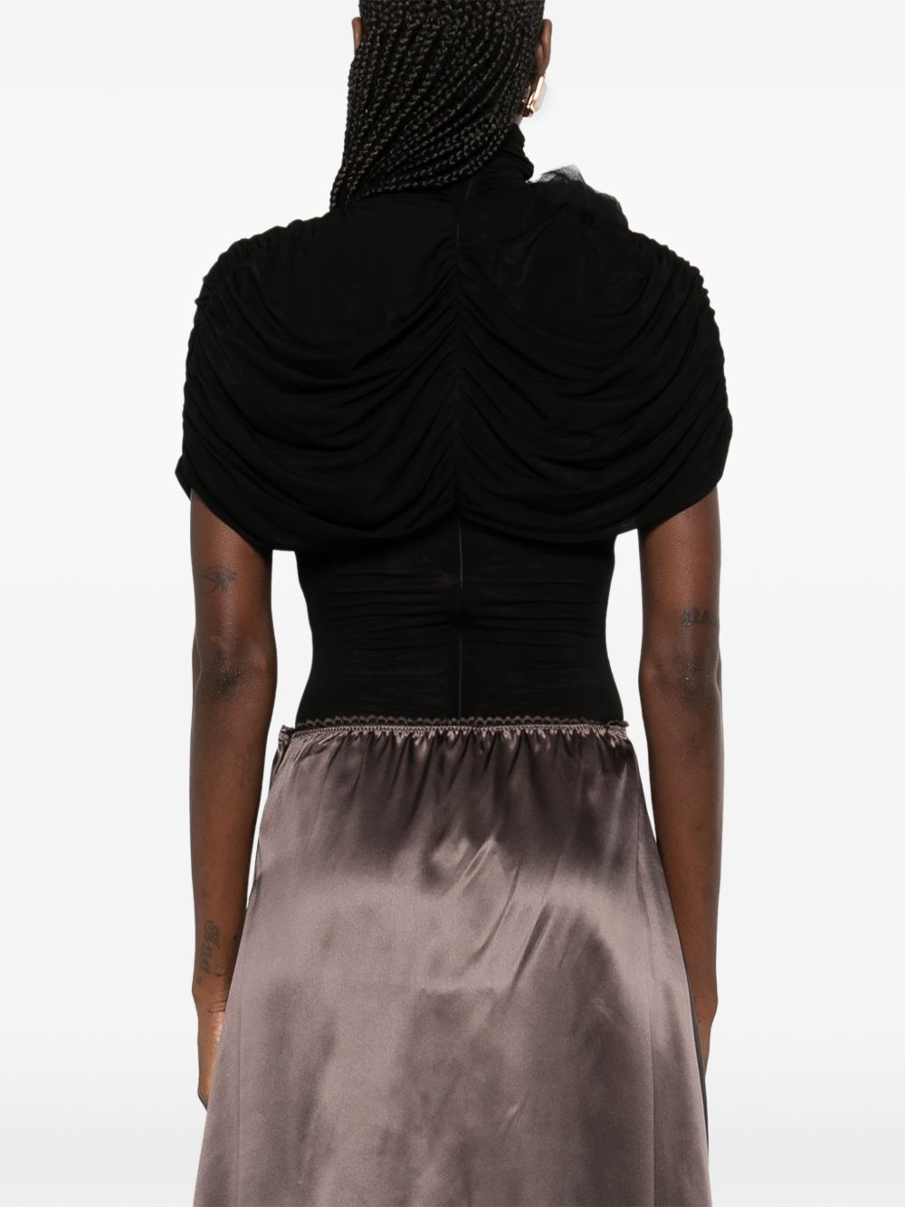 Body con collo alto drappeggiato in nero Magda butrym - donna 