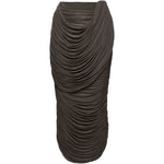 Gonna midi drappeggiata in marrone Magda butrym - donna 