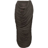 Gonna midi drappeggiata in marrone Magda butrym - donna 