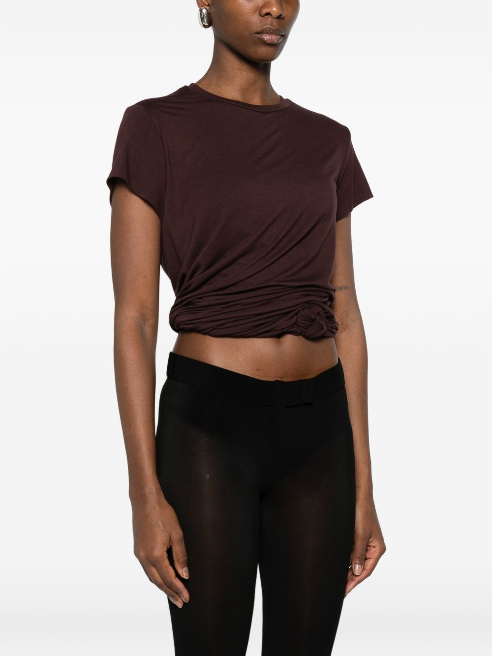 T-shirt con nodo in marrone Magda Butrym - donna 