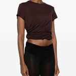 T-shirt con nodo in marrone Magda Butrym - donna 