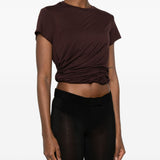 T-shirt con nodo in marrone Magda Butrym - donna 