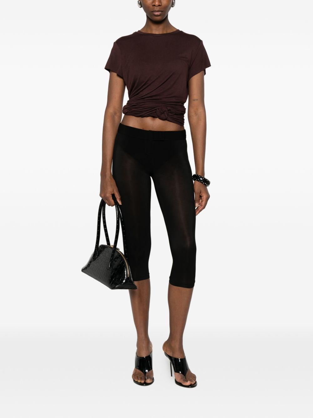 T-shirt con nodo in marrone Magda Butrym - donna 