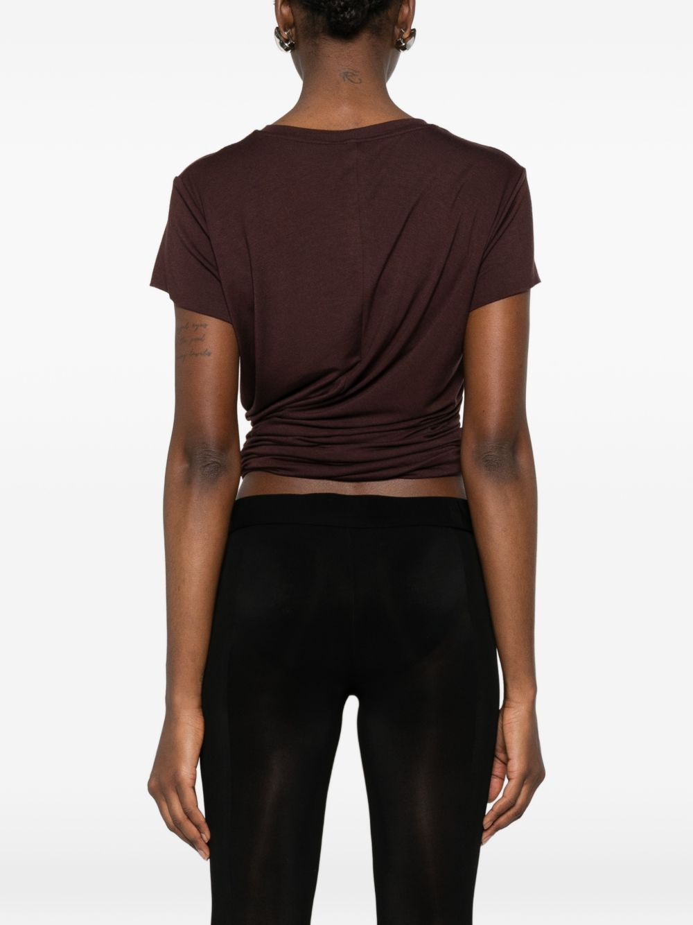 T-shirt con nodo in marrone Magda Butrym - donna 
