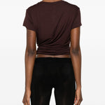 T-shirt con nodo in marrone Magda Butrym - donna 